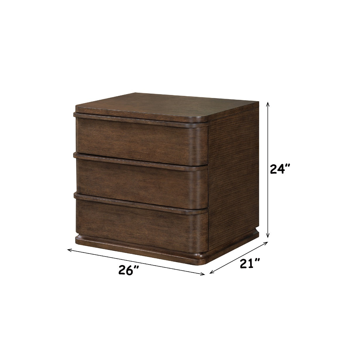 Zoey Brown Oak Nightstand