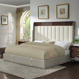 Jamonica Beige/Glossy Wood Grain Top Eastern King Bed