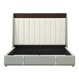 Jamonica Beige/Glossy Wood Grain Top Eastern King Bed