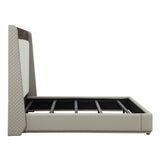 Jamonica Beige/Glossy Wood Grain Top Eastern King Bed