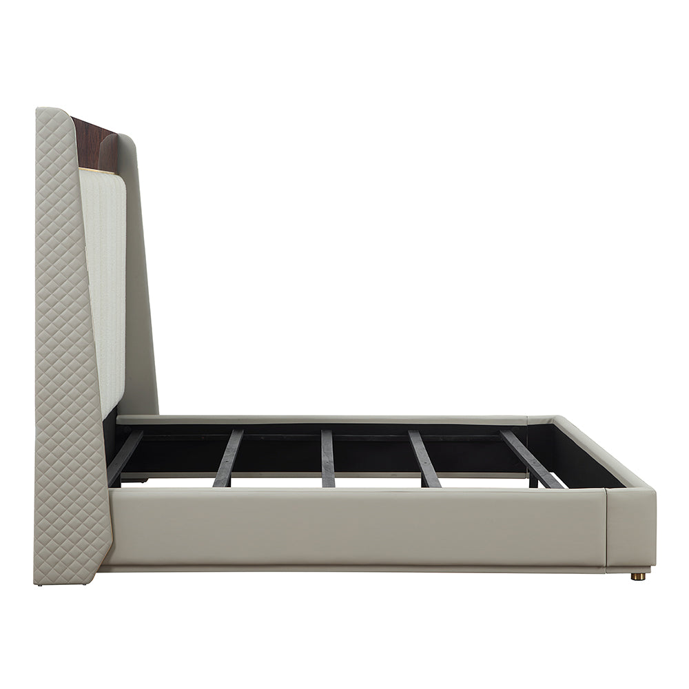 Jamonica Beige/Glossy Wood Grain Top Eastern King Bed