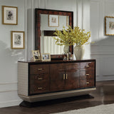 Jamonica Glossy Wood Grain Top/Gold Mirror