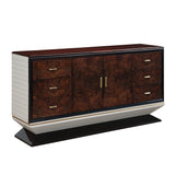 Jamonica Glossy Wood Grain Top/Gold Dresser