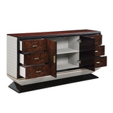 Jamonica Glossy Wood Grain Top/Gold Dresser