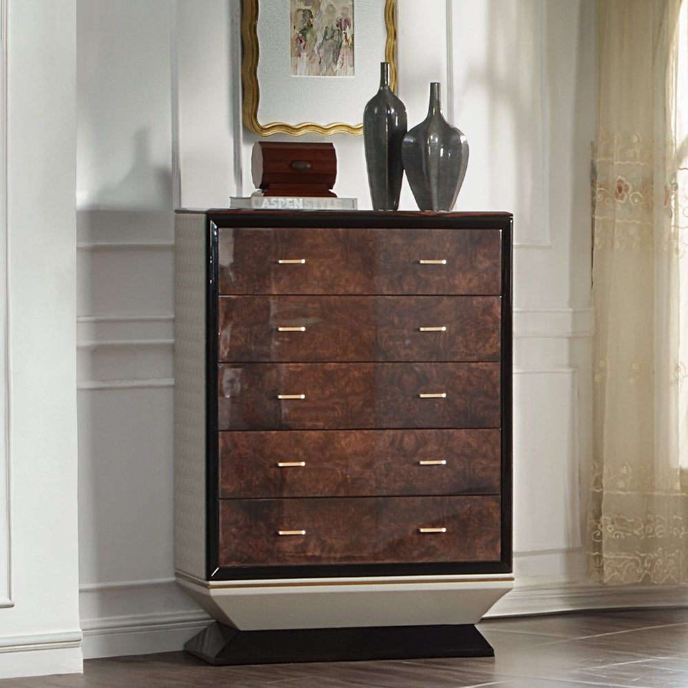 Jamonica Glossy Wood Grain Top/Gold Chest