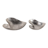 Woodworth Silver Aluminum Heart Shape Bowls (Set of 2)