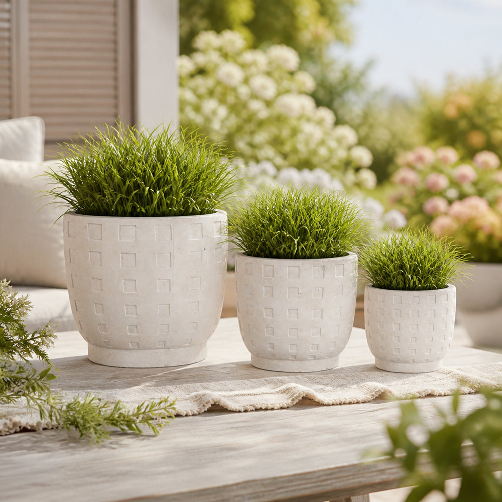 Leonaburn Ivory/White Planters (Set of 3)