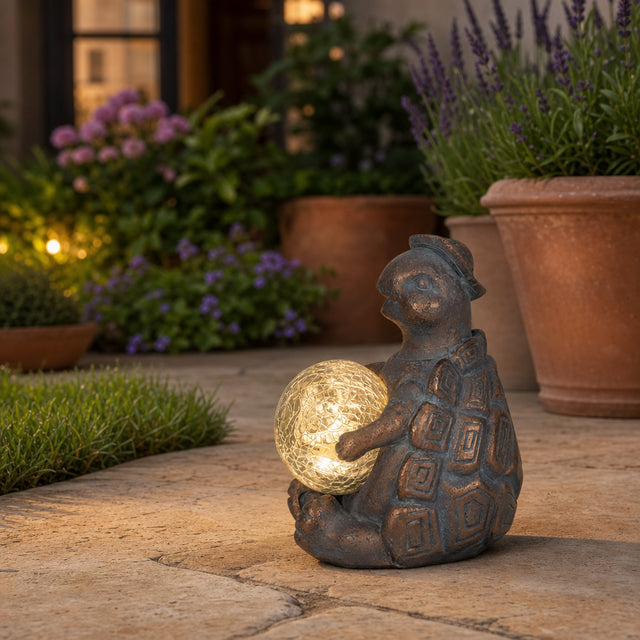 Orangetree Antique Copper Turtle Solar Orb