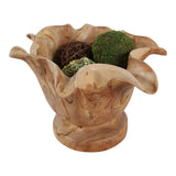 Bowencliff Natural Organic Mungur Wood Bowl on Pedestal