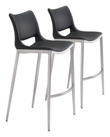 Ace Black & Silver Barstool (Set of 2)