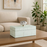 Pollock Silver Sparkly Geo Glass Box with Stone Top