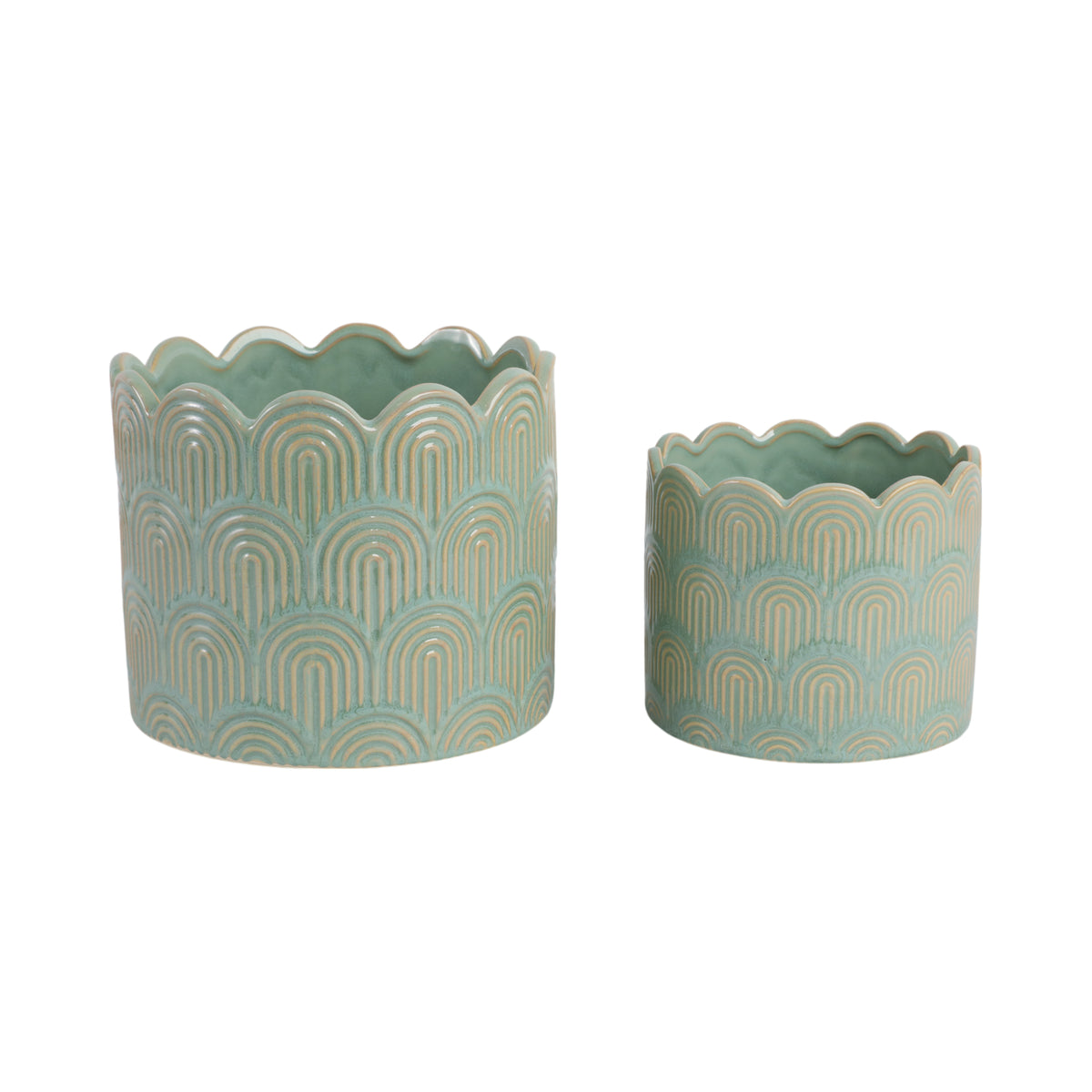 Morganwind Sage Green Arch Planters (Set of 2)