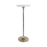 Beaumont White/Gold Drink Table with Marble Top