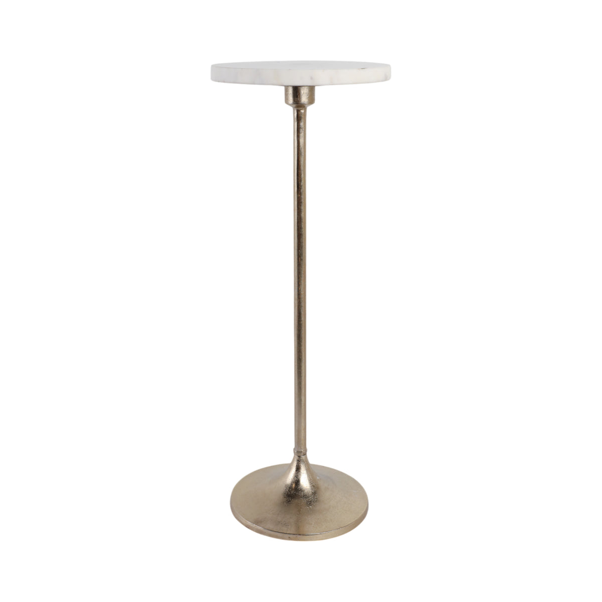 Beaumont White/Gold Drink Table with Marble Top