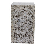 Sunol White/Black Marble Pedestal Accent Table