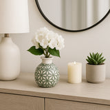 Wheeler Dark Sage Small Ceramic Daisy Vase