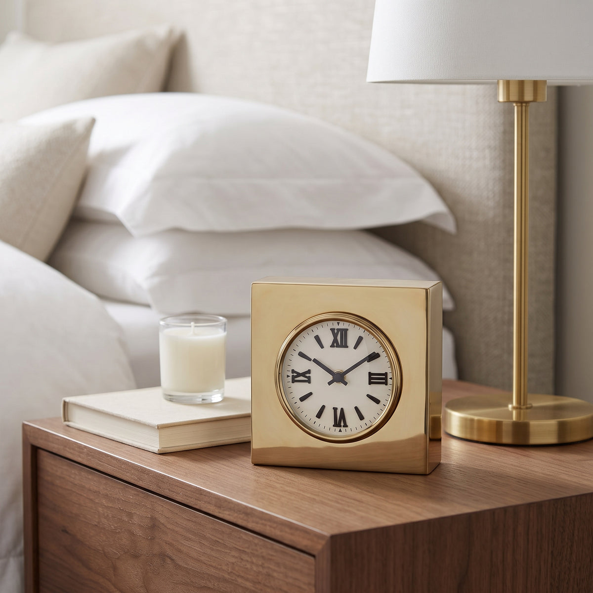 Pitco Black/Silver/Gold Metal Table Clock