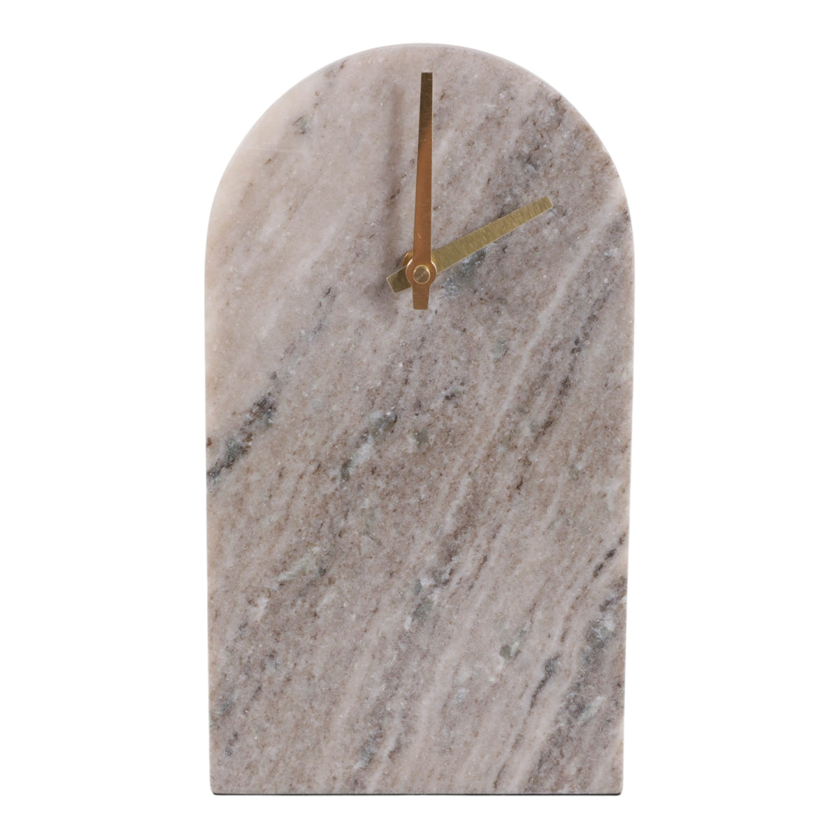 Claussenius Beige/Brown Arch Marble Table Clock