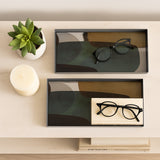 El Segundo Multicolor Metal and Glass Trays (Set of 2)
