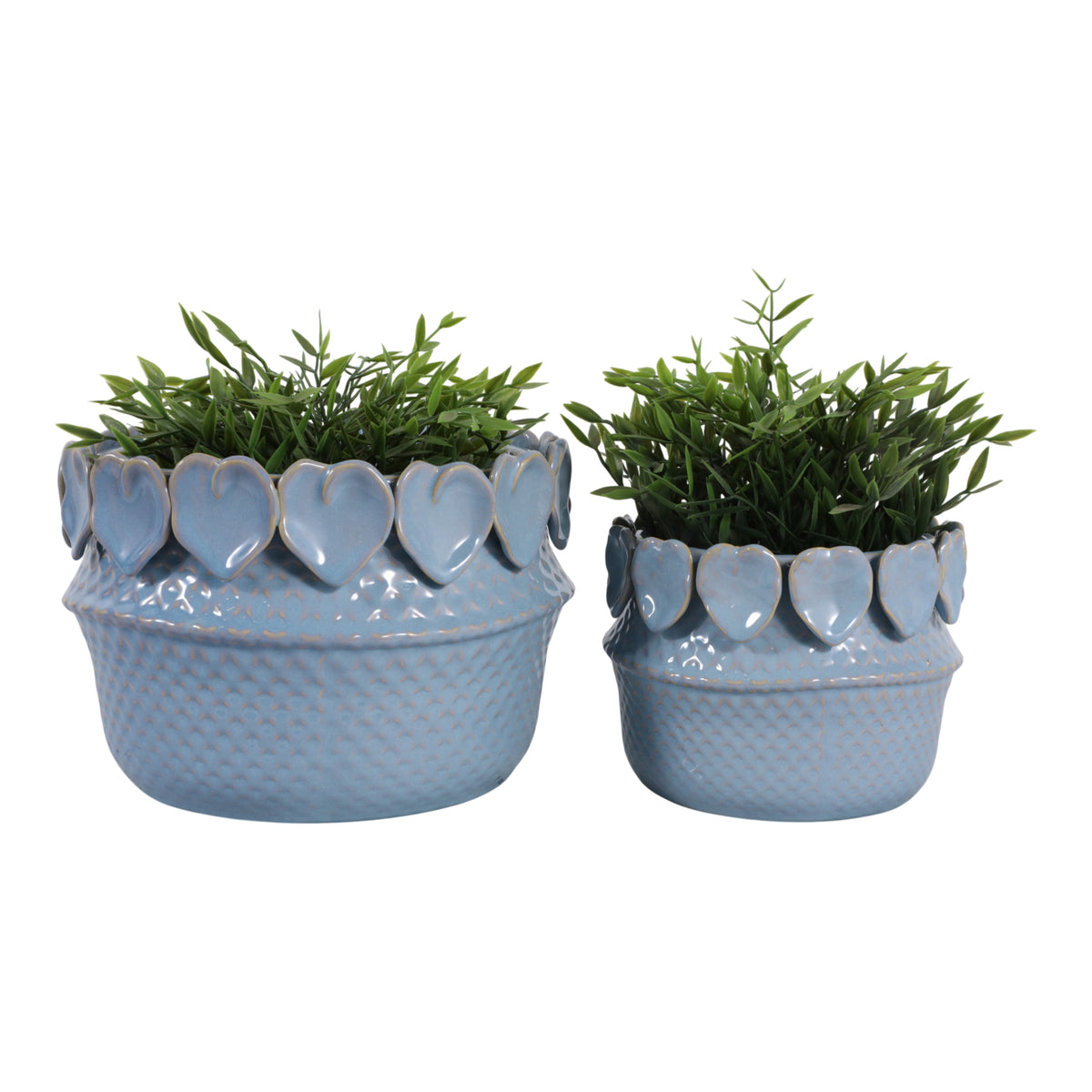 Fallonrun Blue Leaf Applique Planters (Set of 2)