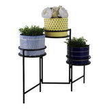 West Park Black Folding 3-Tier Mandala Plant Stand