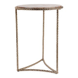 Declez Brown Onyx Quartz Twisted Leg Side Table