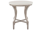 Aged Pewter/White End Table