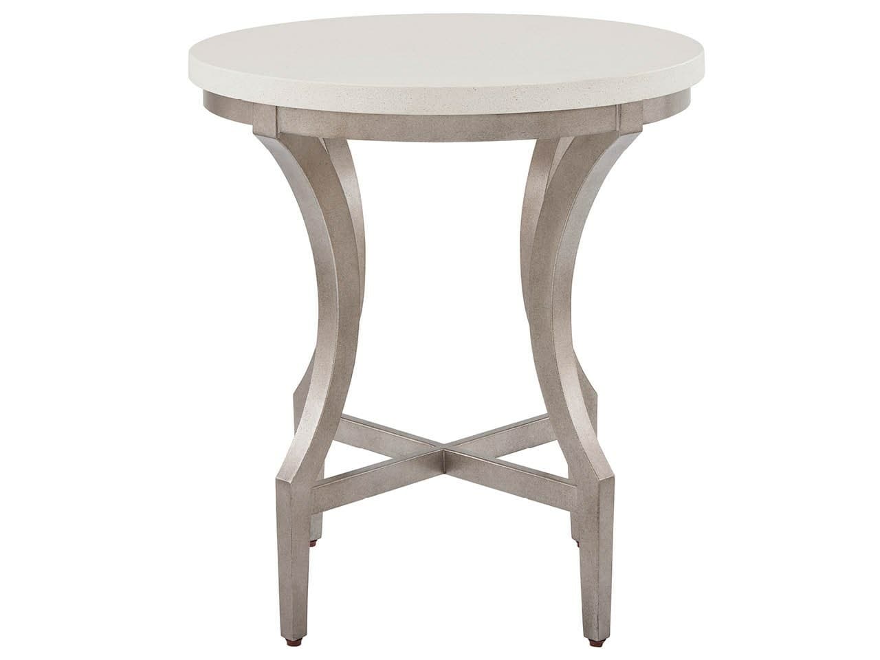Aged Pewter/White End Table