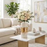 Hurleton Pearl/Gold Metal Flask Vase