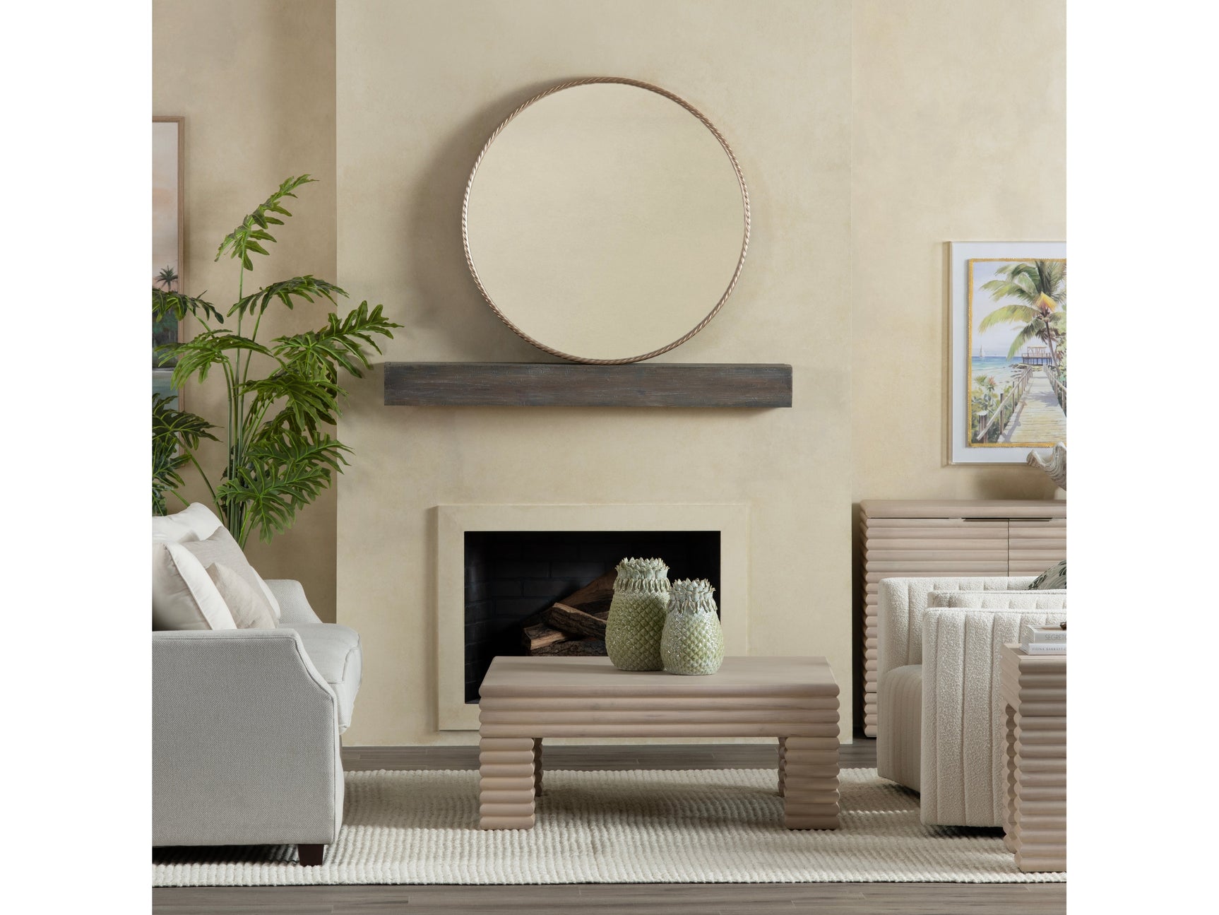 Hughes 2 Gold Wall Mirror