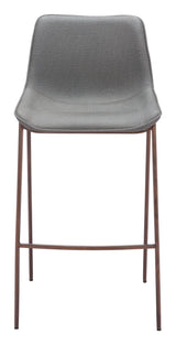Magnus Slate Gray & Walnut Barstool (Set of 2)