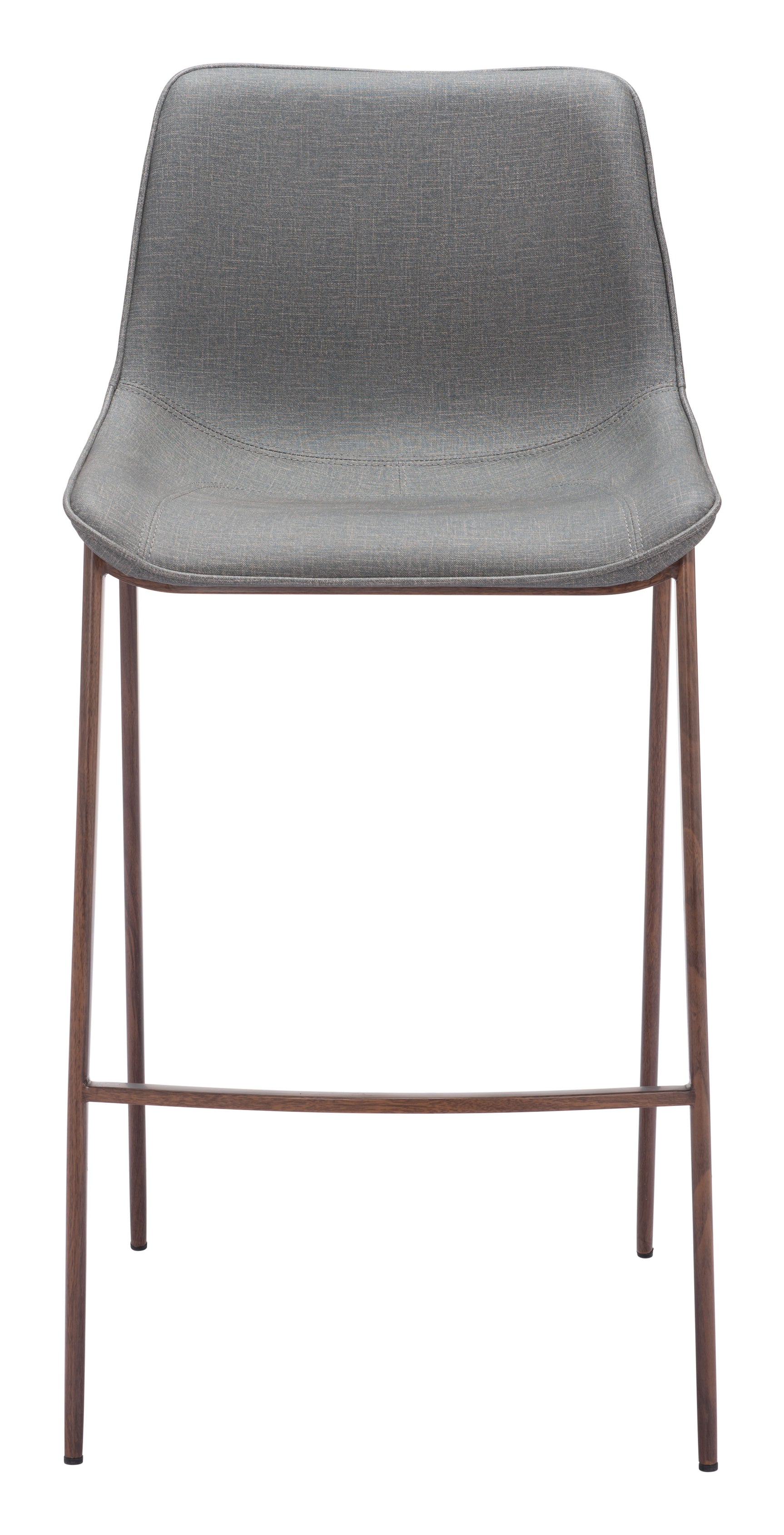 Magnus Slate Gray & Walnut Barstool (Set of 2)