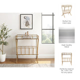 Levis Gold Accent Table with Magazine