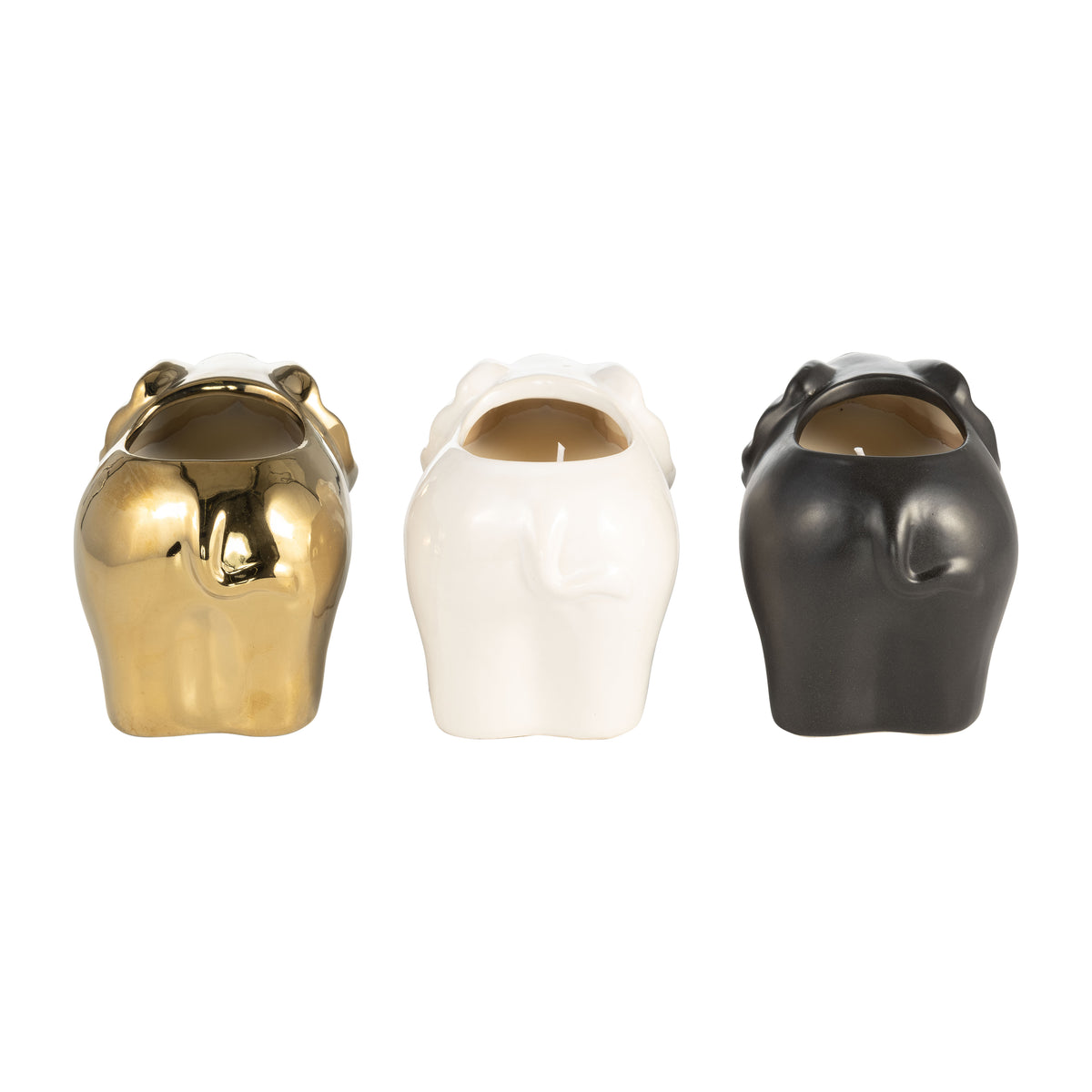 Gomez Multicolor Plumeria Elephant Candles (Set of 3)