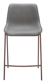 Magnus Slate Gray & Walnut Counter Stool (Set of 2)