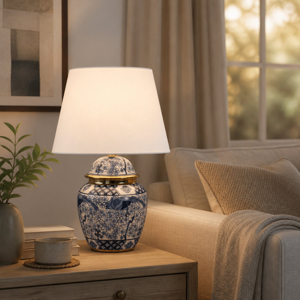 Midco Multicolor Chinoiserie Table Lamp with Trim