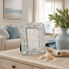 Chorro Ivory/Blue Small Mop Inlay Photo Frame