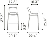 Ace Dark Gray & Walnut Counter Stool (Set of 2)