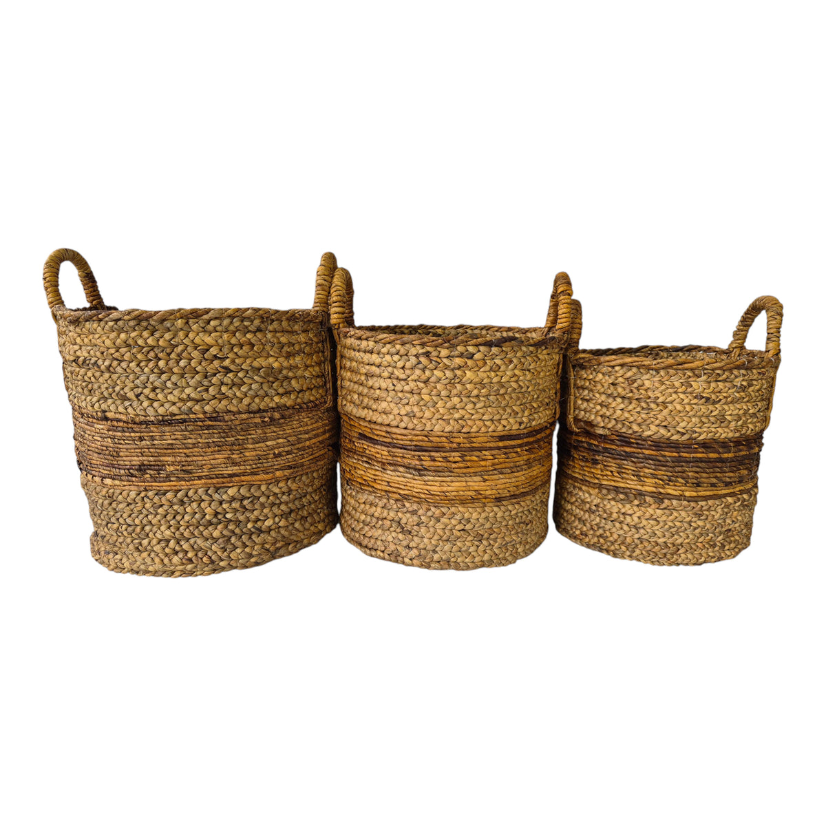 Ruth Natural 2-Tone Woven Baskets (Set of 3)
