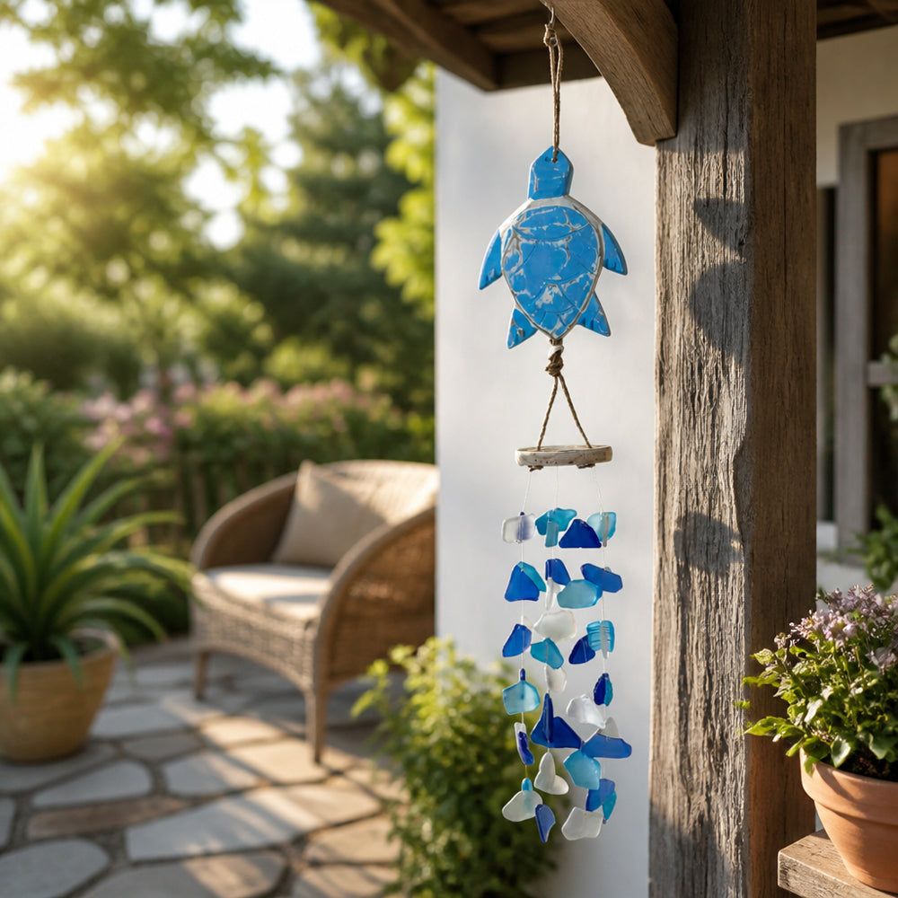 Simmler Multicolor Turtle and Glass Hanging Decor