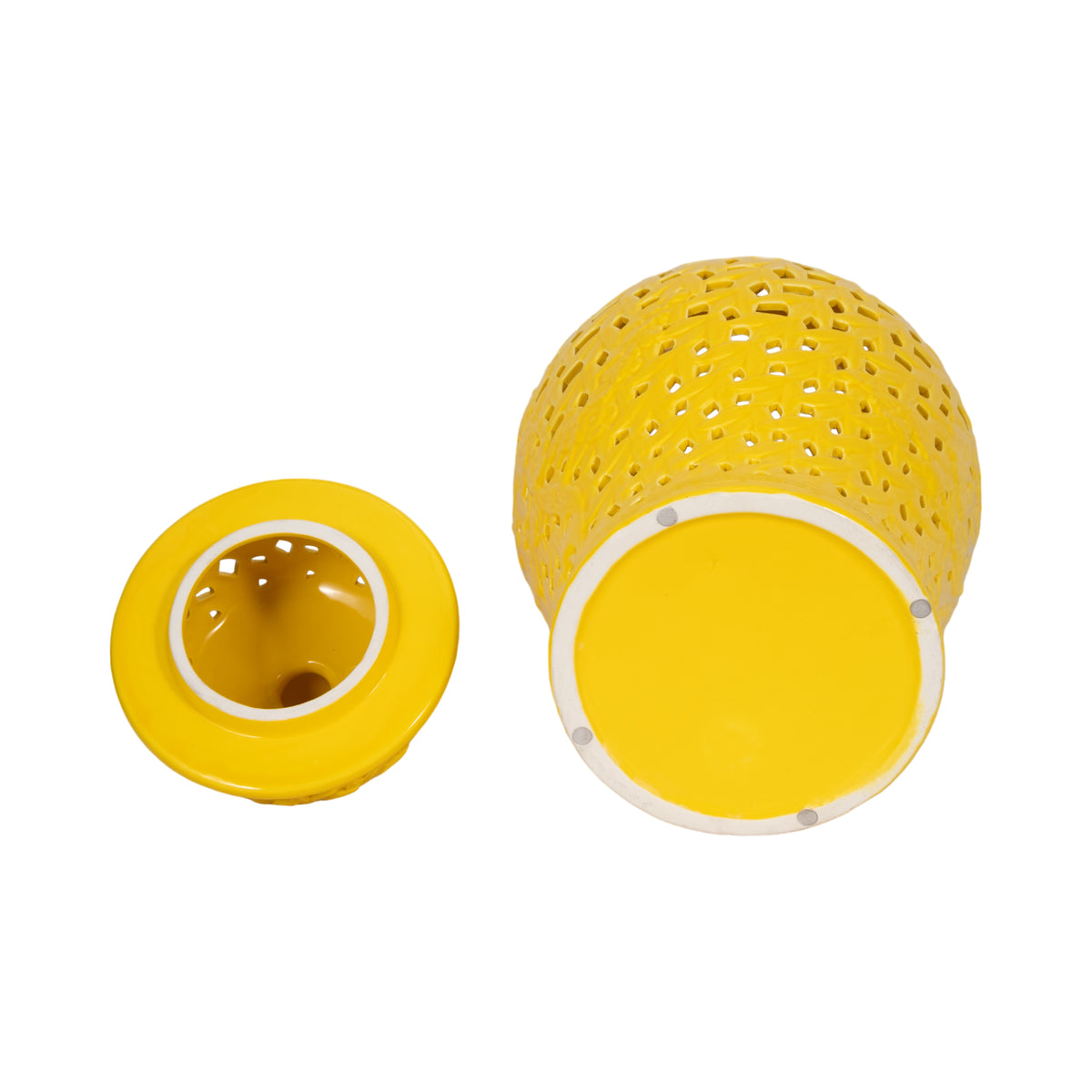 Brisbane Yellow Pierced Temple Jar