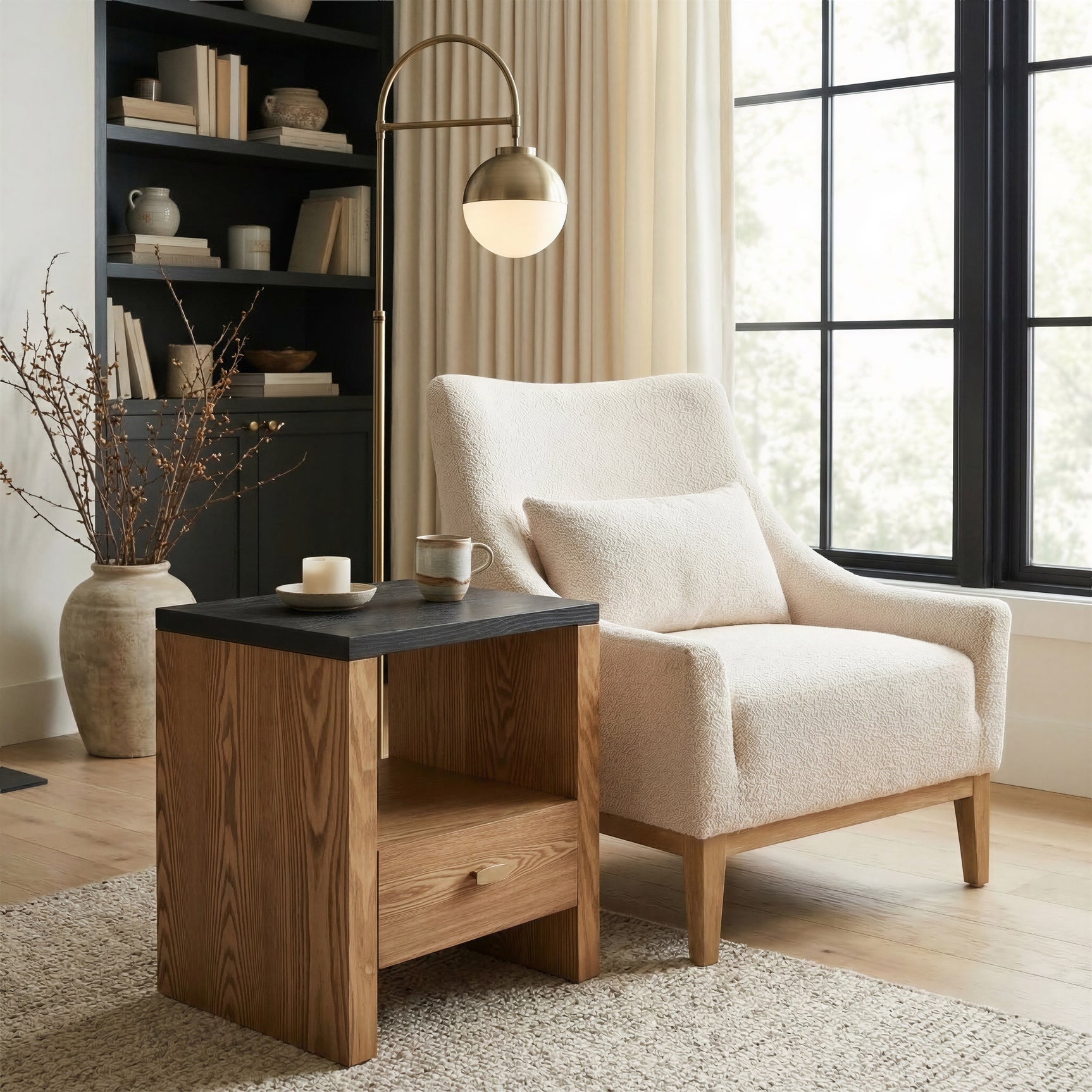 Waterloo White & Bronze Floor Lamp