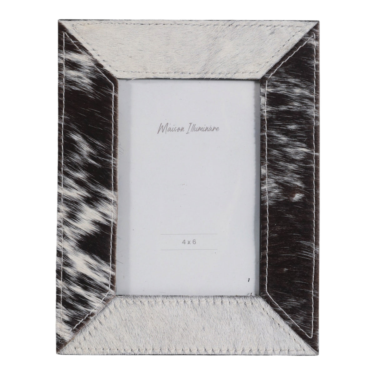 Fellows Black/White Hair on Hide Photo Frame
