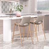 Desi Beige & Gold Counter Stool (Set of 2)