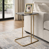 Oceana Blue/Gold C-Table with Agate Top