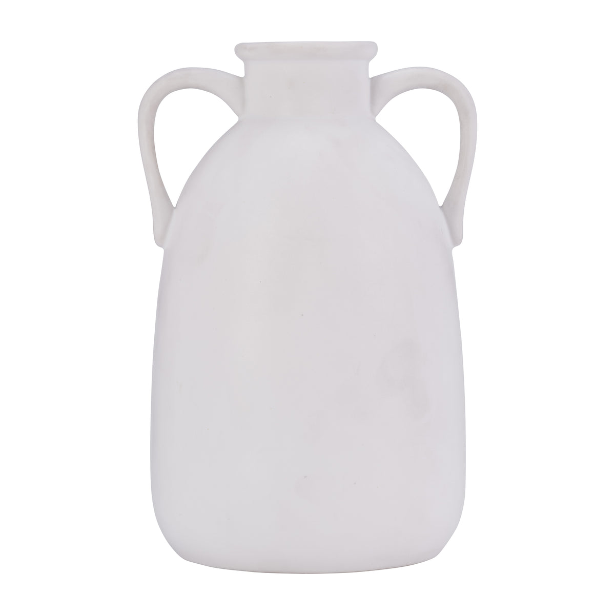 White Rock White Ceramic Eared Vase