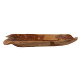 Etna Natural Teak Wood Long Bowl