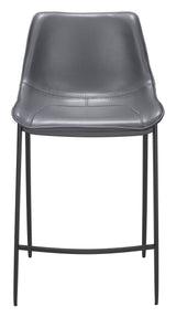 Magnus Dark Gray & Black Counter Stool (Set of 2)
