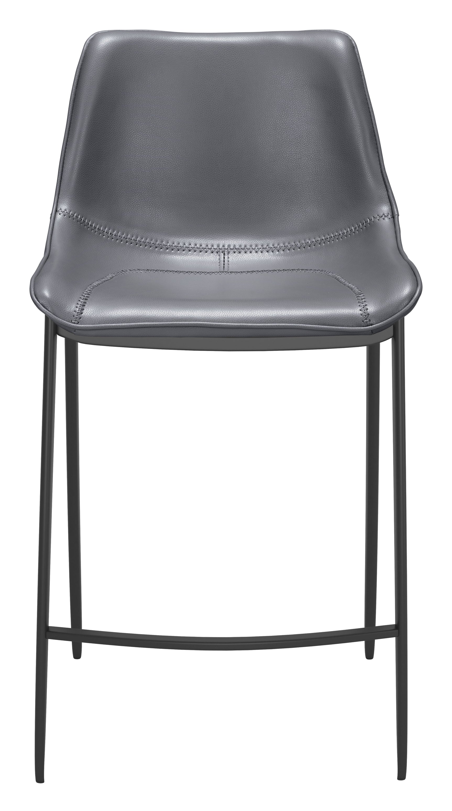 Magnus Dark Gray & Black Counter Stool (Set of 2)