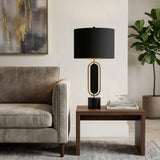 Lamont Gold/Black Metal/marble Table Lamp